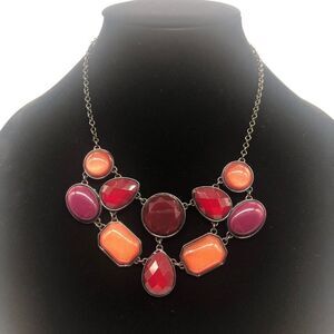 Statement Necklace w/ Multi Color Glass Beads